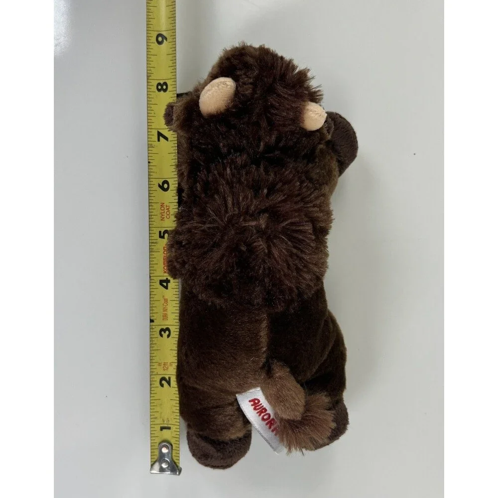 Aurora Stuffed Animal Plush Bison Buffalo Bean Bag Toy Gift 8”